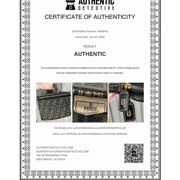 Fendi Vintage Zucca Canvas Collapsible Cosmetic Vanity Bag - Picture 10 of 10